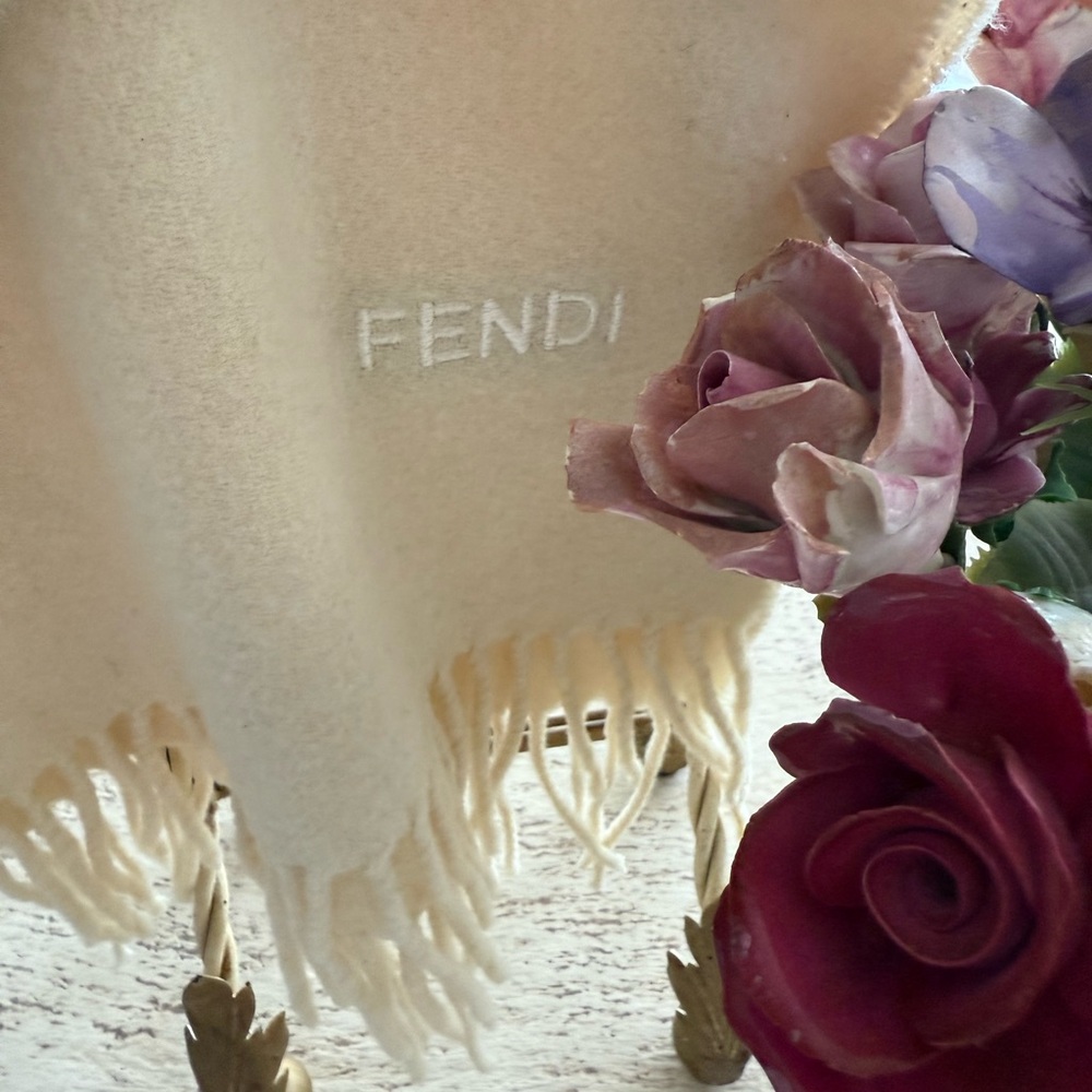 Fendi Ivory Fringe Scarf
